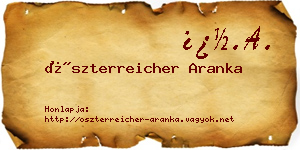 Öszterreicher Aranka névjegykártya