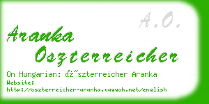 aranka oszterreicher business card